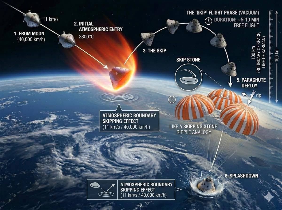 Артемида 2 возвращается с облета Луны — illustration