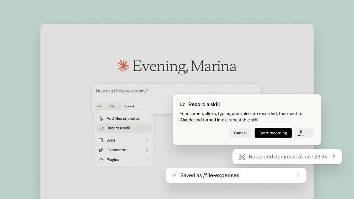 Anthropic Taught Claude Cowork to Learn Skills from Screencasts — illustration