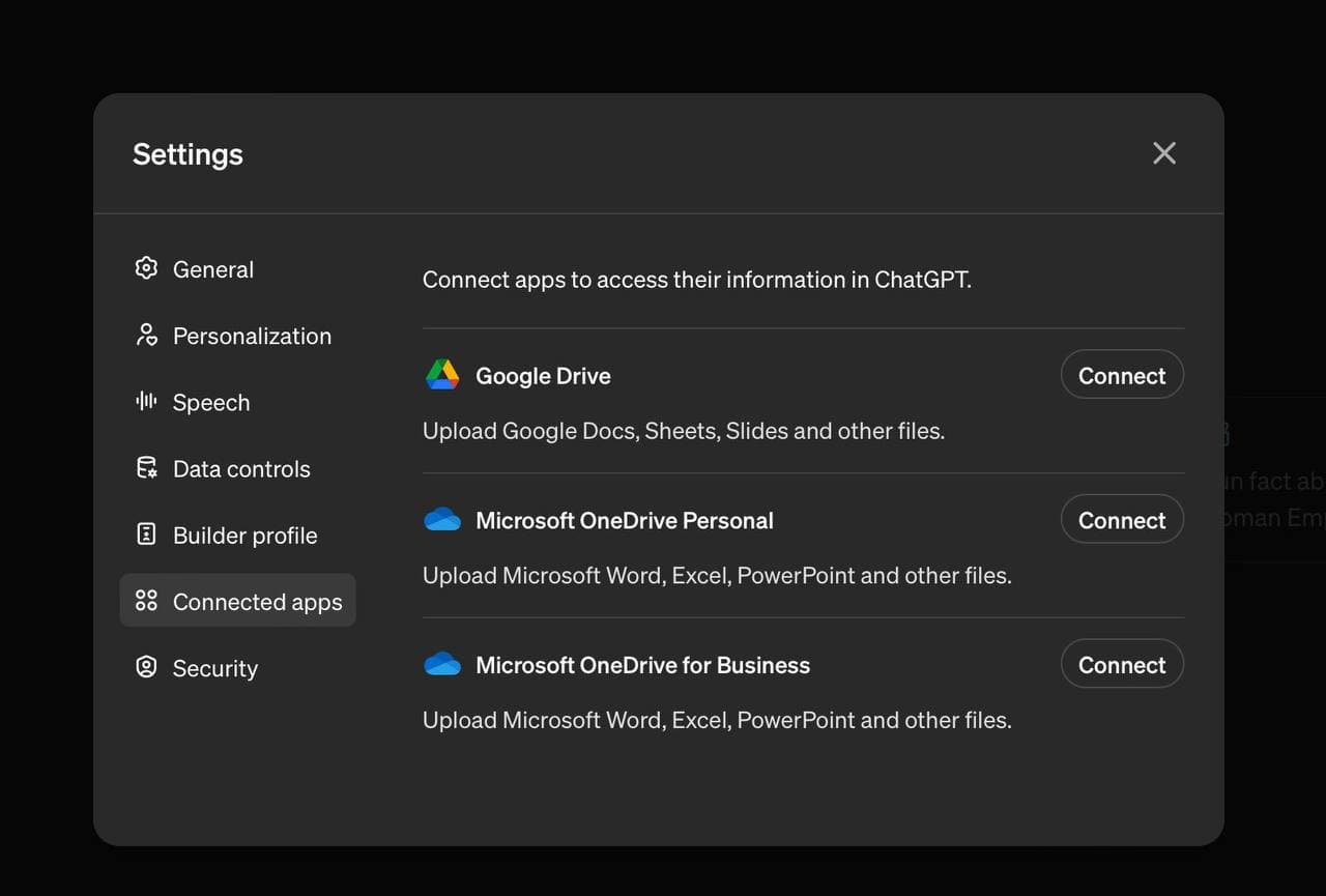 ChatGPT Now Supports Integration with Google Drive and One Drive — illustration