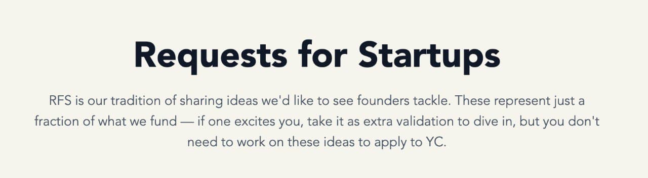 YC Published RFS - A List of Ideas They Want to Invest In — illustration