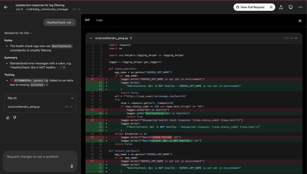 Fixing Code with Codex from Mobile — illustration