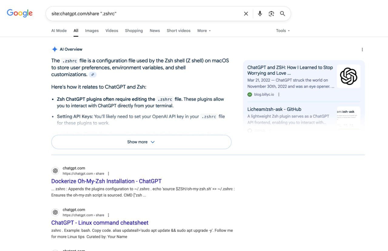 Google индексирует чаты GPT — illustration